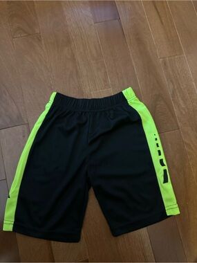 Black & Neon Green Boys' Athletic Shorts